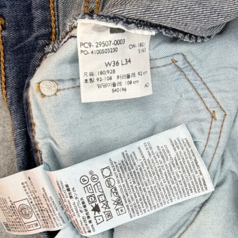 Levis 502 Regular Taper Mens‎ Jeans Blue Medium Wash 36x34 29507-0003 Denim